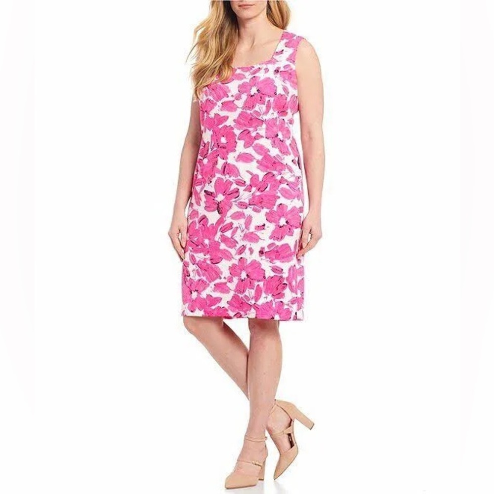 🩷 KASPER 🩷 Pink Perfection Multi Pink/White Sheath Dress